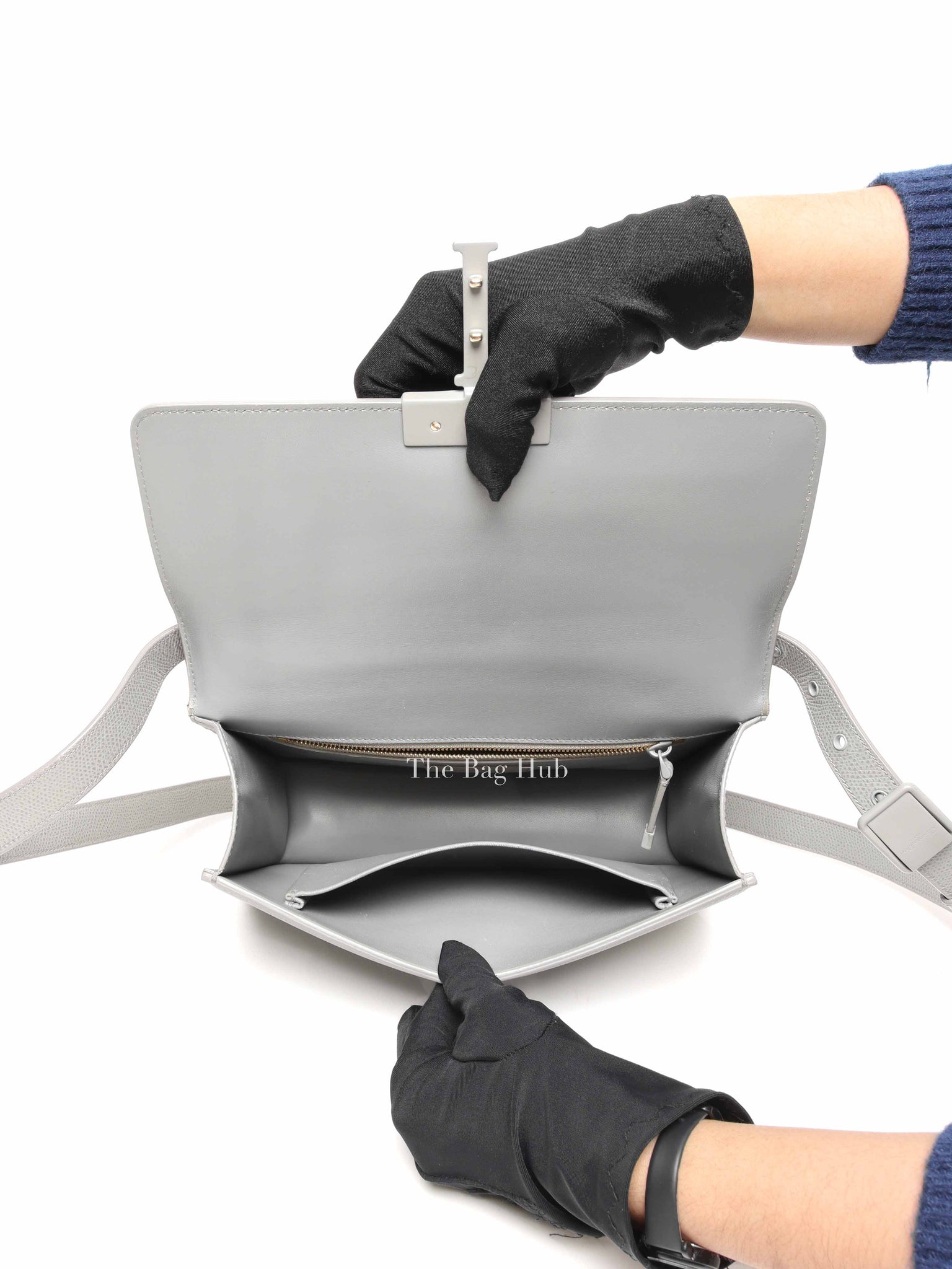 Dior Grey Grained Calfskin Ultra Matte 30 Montaigne Flap Bag