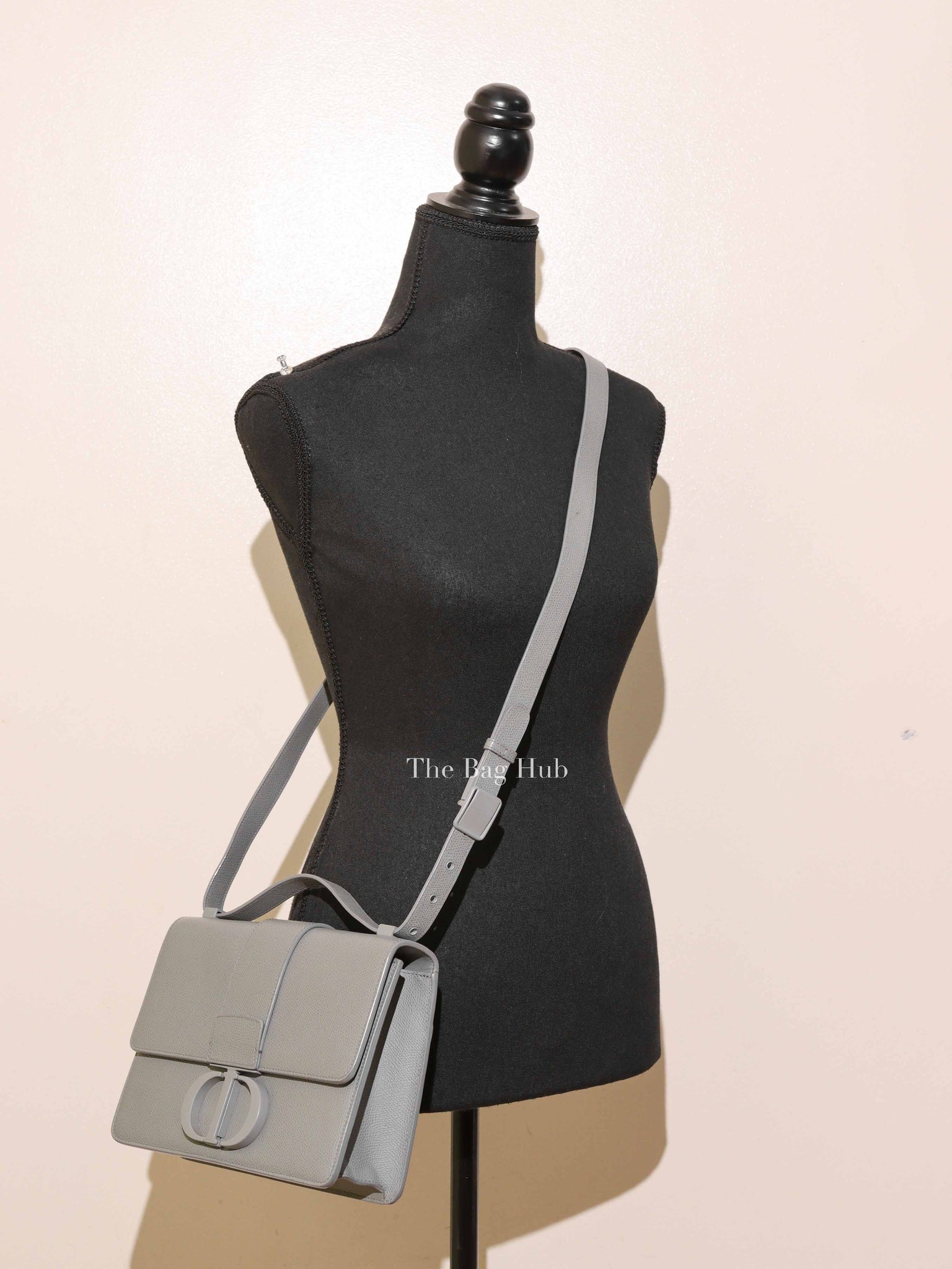 Dior Grey Grained Calfskin Ultra Matte 30 Montaigne Flap Bag