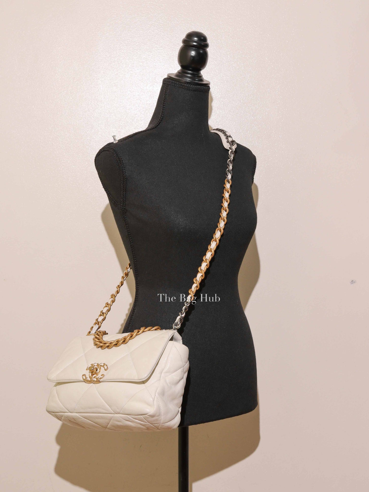 Chanel White Lambskin C19 Flap Bag