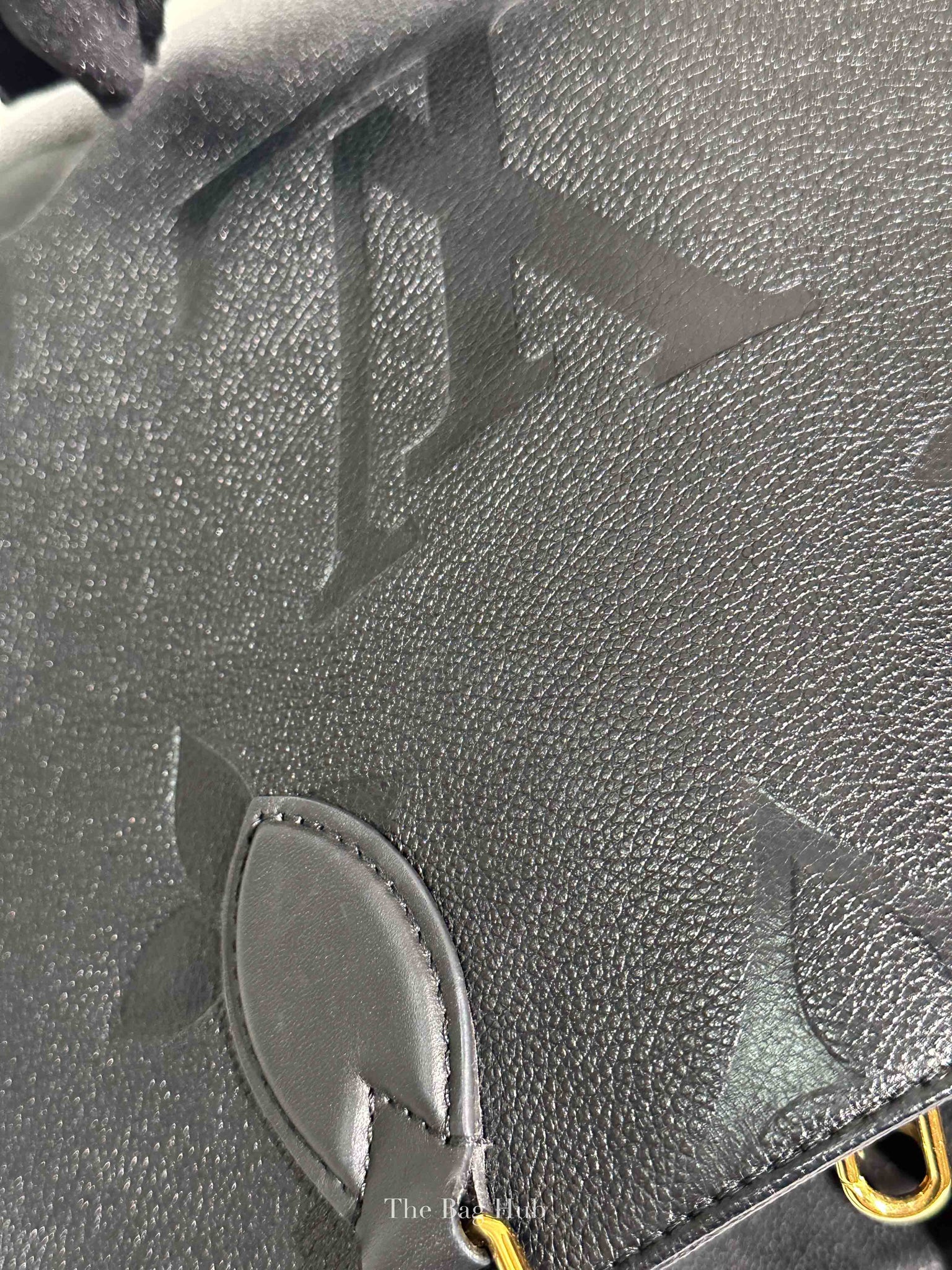 Louis Vuitton Black Leather Empreinte Monogram Giant OnTheGo MM Tote Bag