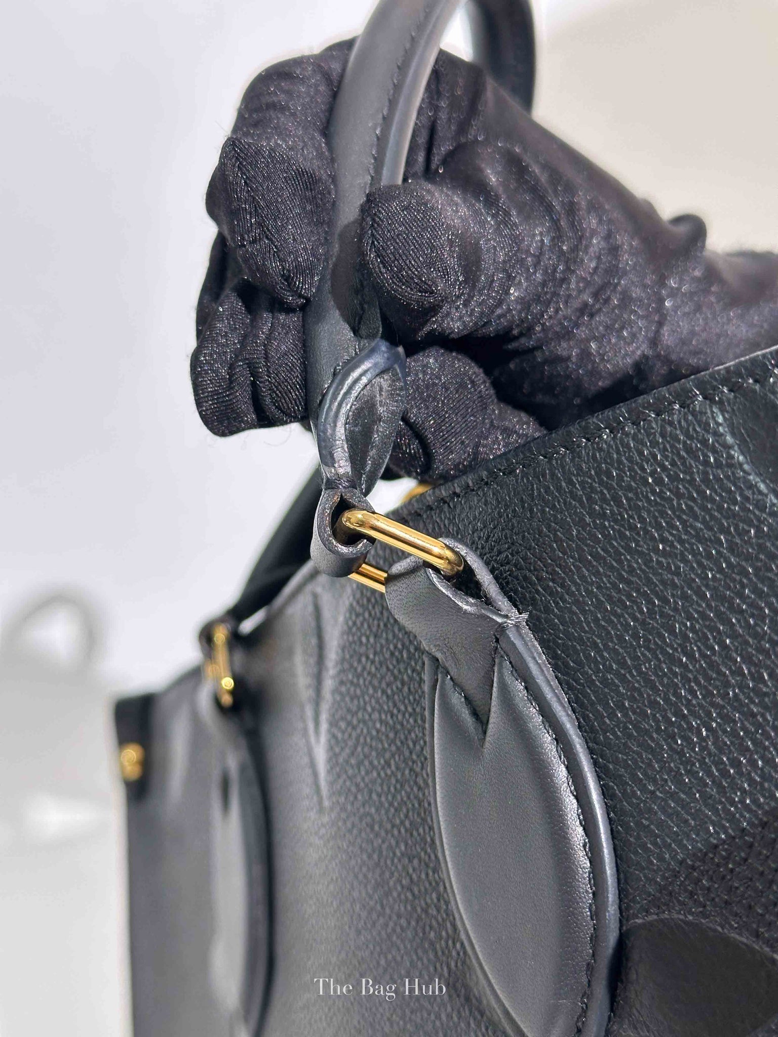Louis Vuitton Black Leather Empreinte Monogram Giant OnTheGo MM Tote Bag