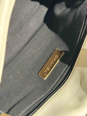 Chanel White Lambskin C19 Flap Bag