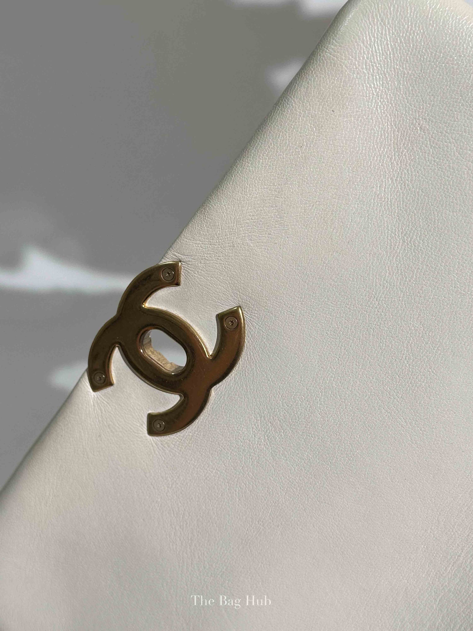 Chanel White Lambskin C19 Flap Bag