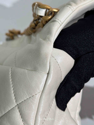 Chanel White Lambskin C19 Flap Bag