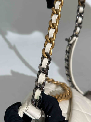 Chanel White Lambskin C19 Flap Bag