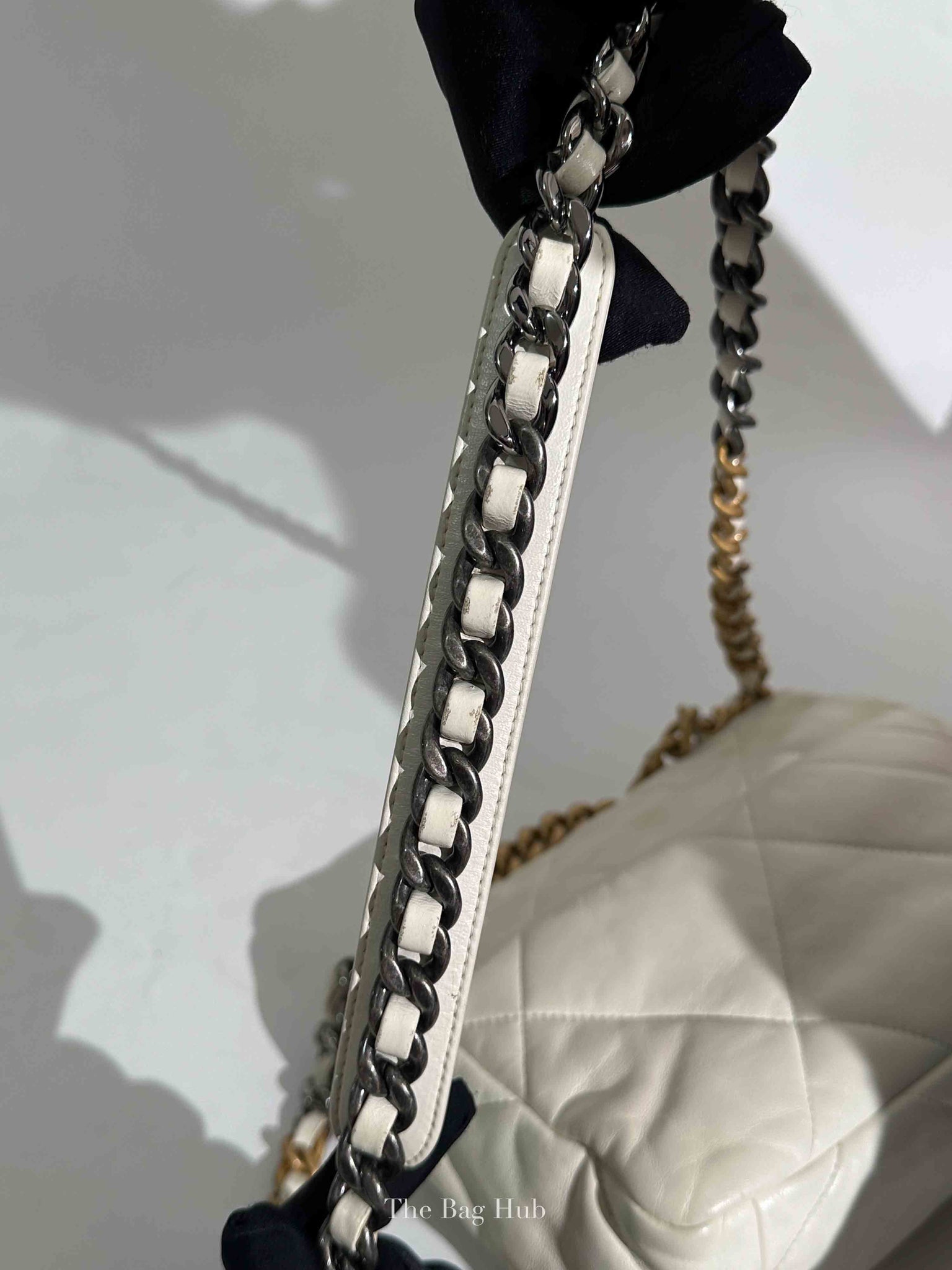 Chanel White Lambskin C19 Flap Bag