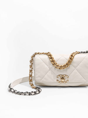 Chanel White Lambskin C19 Flap Bag