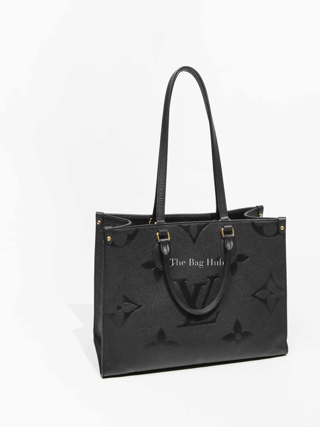 Louis Vuitton Black Leather Empreinte Monogram Giant OnTheGo MM Tote Bag