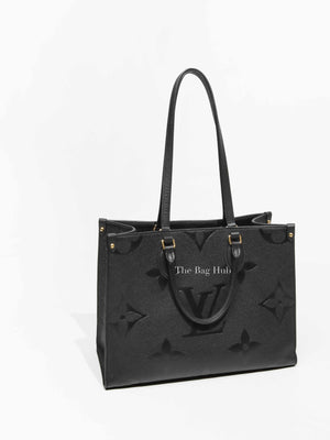 Louis Vuitton Black Leather Empreinte Monogram Giant OnTheGo MM Tote Bag