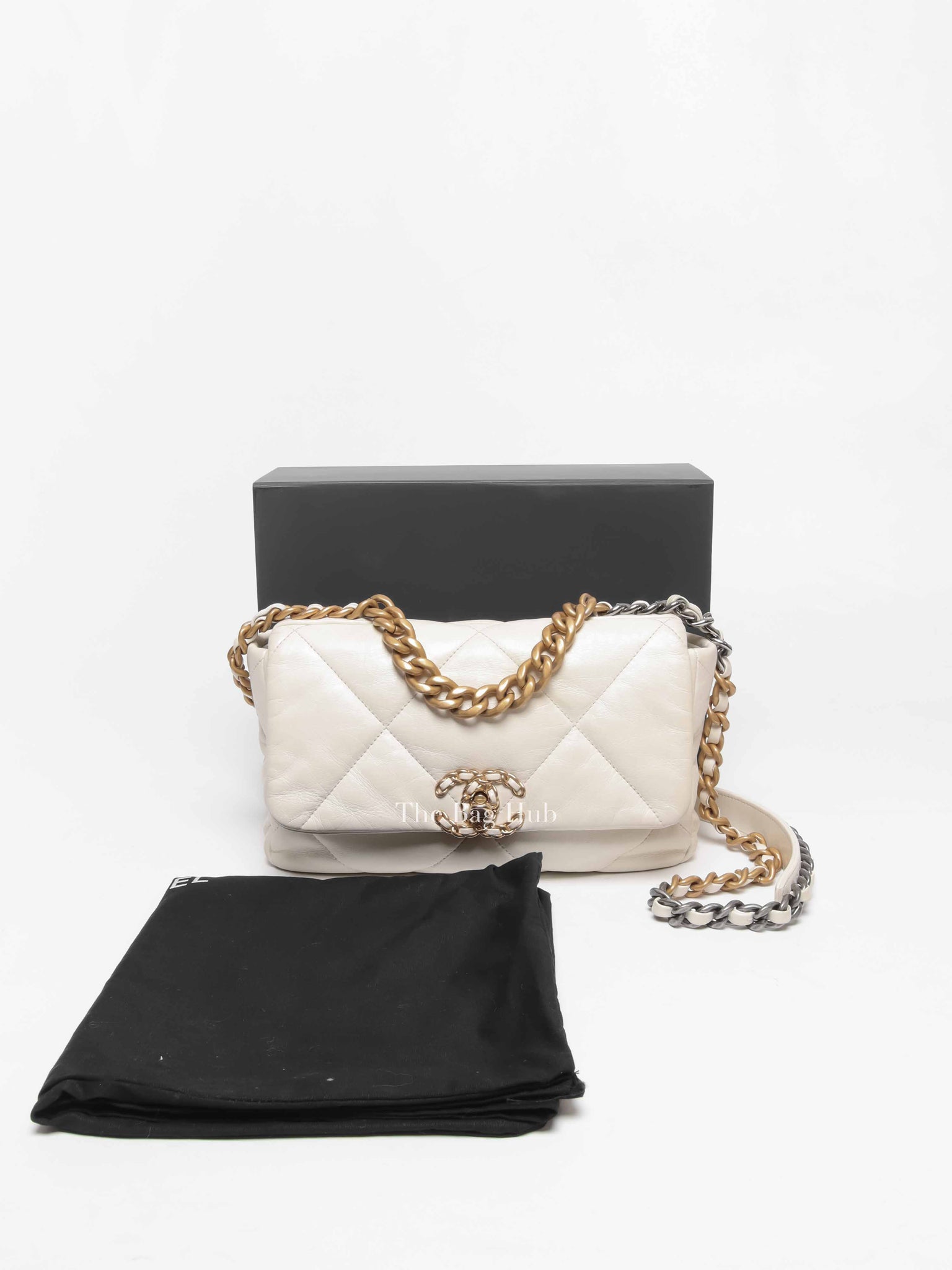 Chanel White Lambskin C19 Flap Bag