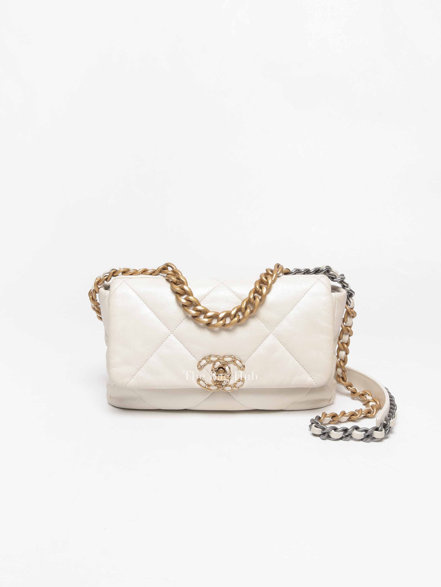 Chanel White Lambskin C19 Flap Bag