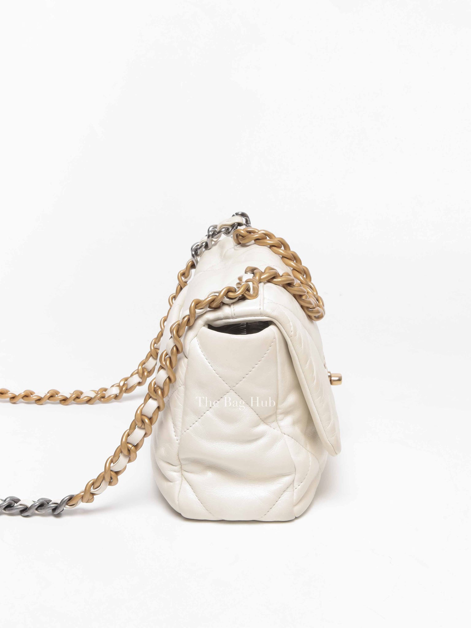 Chanel White Lambskin C19 Flap Bag