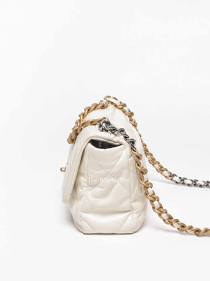 Chanel White Lambskin C19 Flap Bag