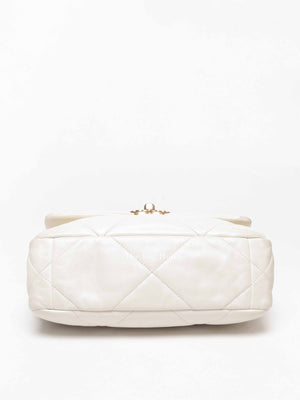 Chanel White Lambskin C19 Flap Bag