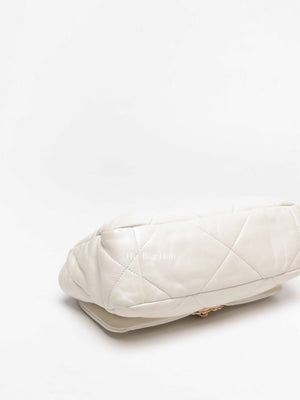 Chanel White Lambskin C19 Flap Bag