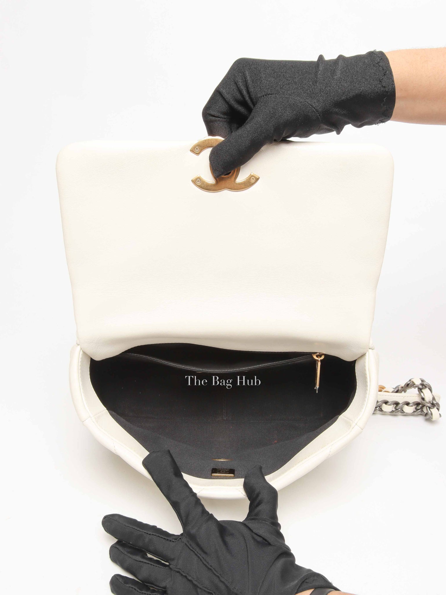 Chanel White Lambskin C19 Flap Bag