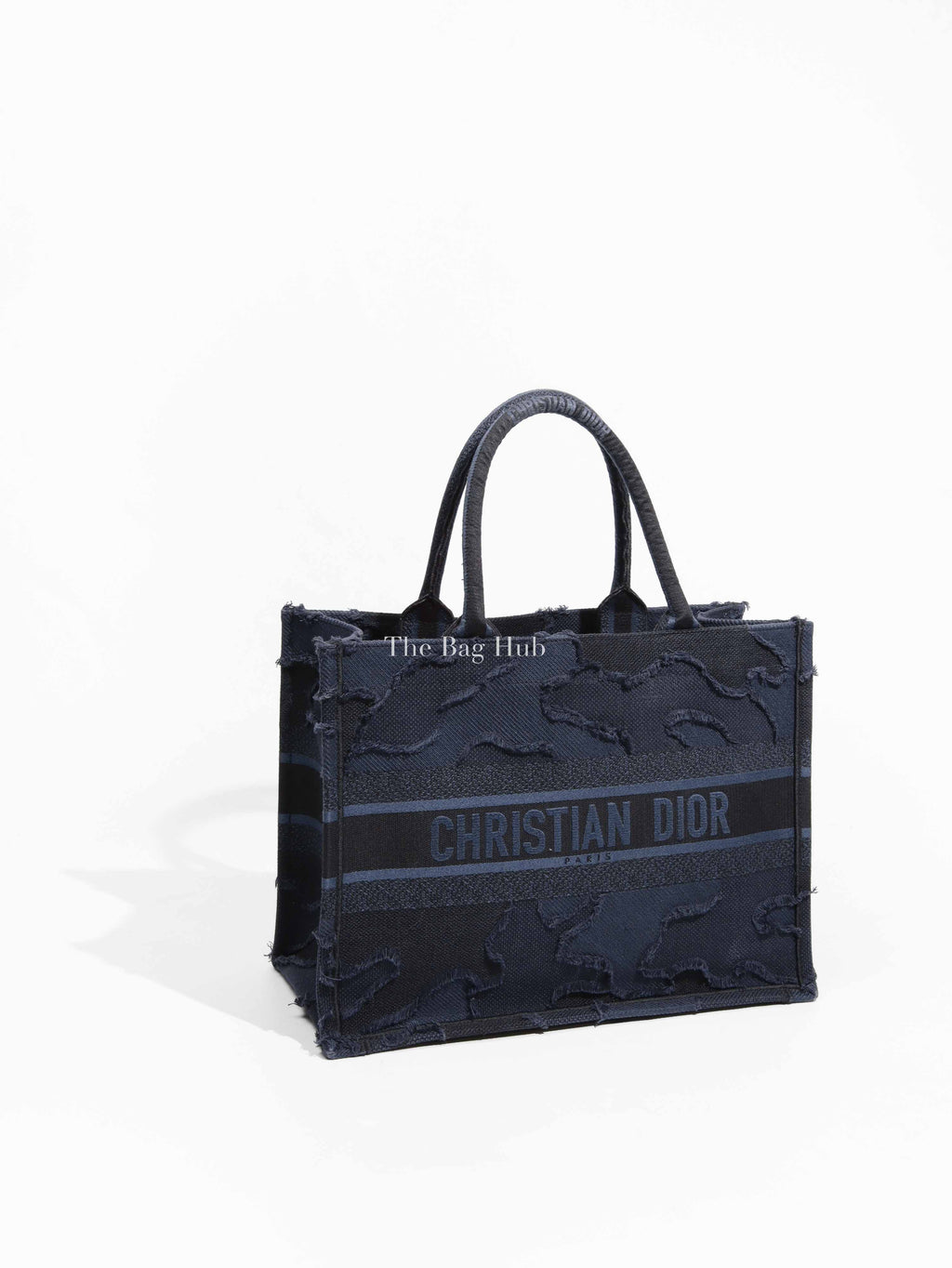 Christian Dior Blue/Black Camouflage Embroidered Canvas Medium Book Tote