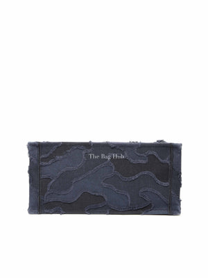Christian Dior Blue/Black Camouflage Embroidered Canvas Medium Book Tote