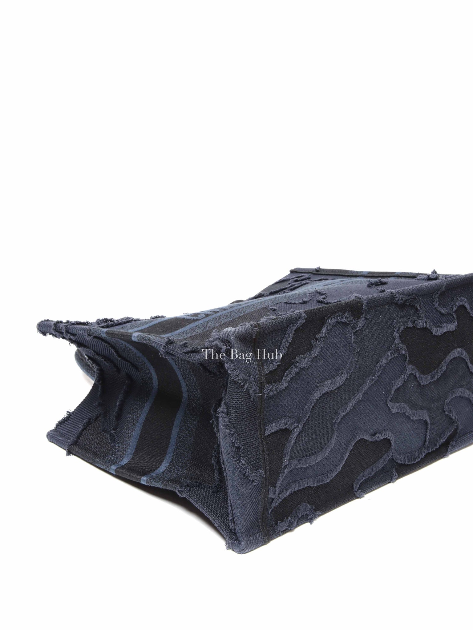 Christian Dior Blue/Black Camouflage Embroidered Canvas Medium Book Tote