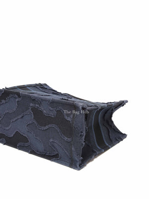 Christian Dior Blue/Black Camouflage Embroidered Canvas Medium Book Tote