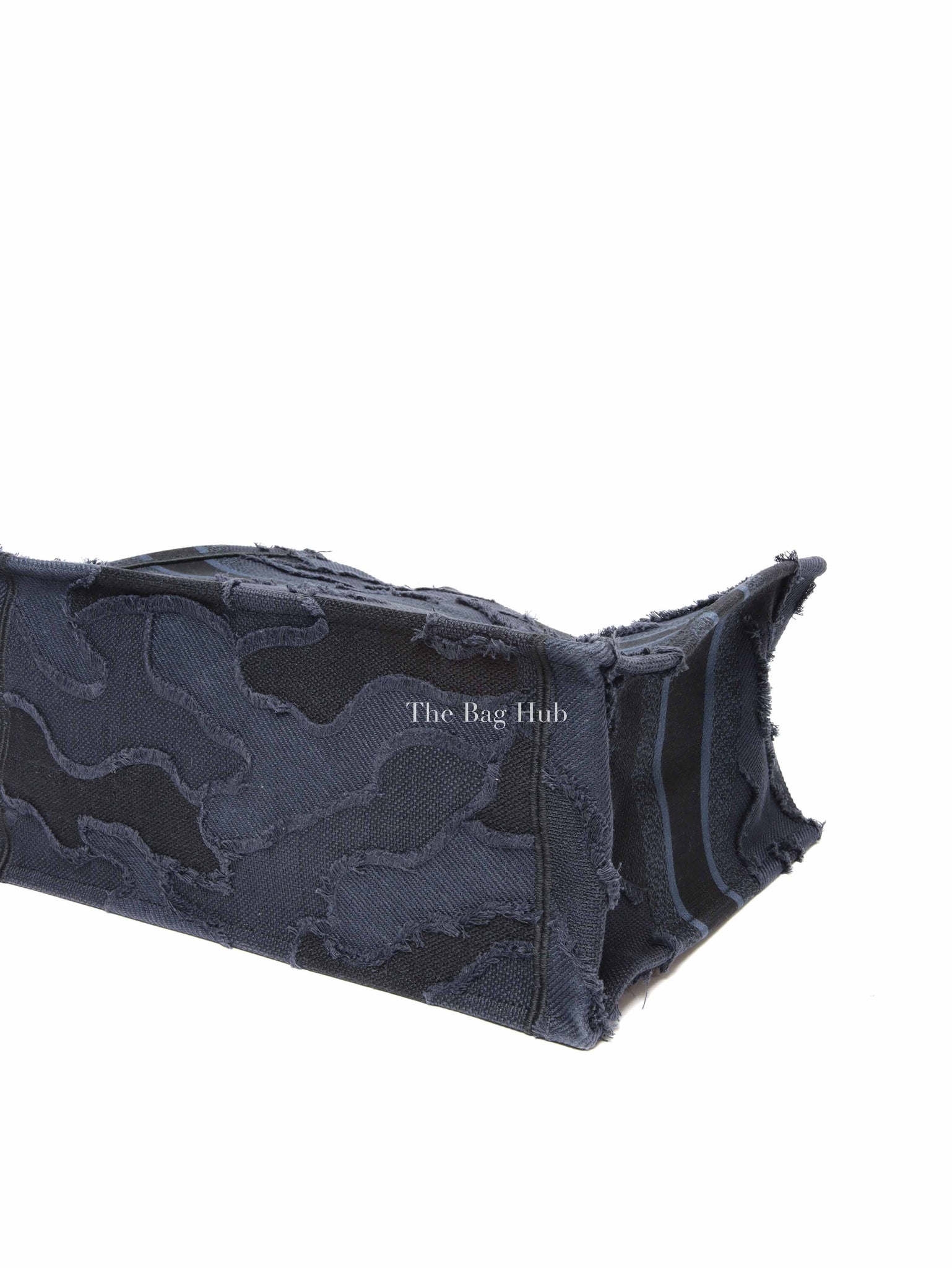 Christian Dior Blue/Black Camouflage Embroidered Canvas Medium Book Tote