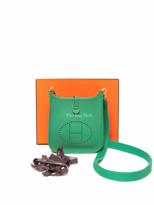 Hermes Vert Jade Taurillon Clemence Evelyne TPM