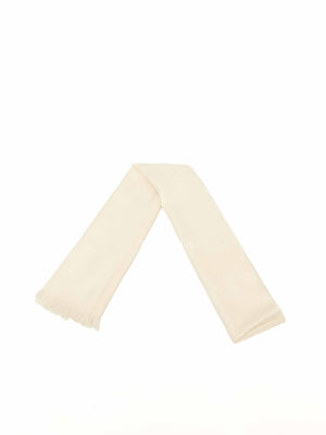 Gucci Ivory Wool GG Jacquard Knitted Scarf