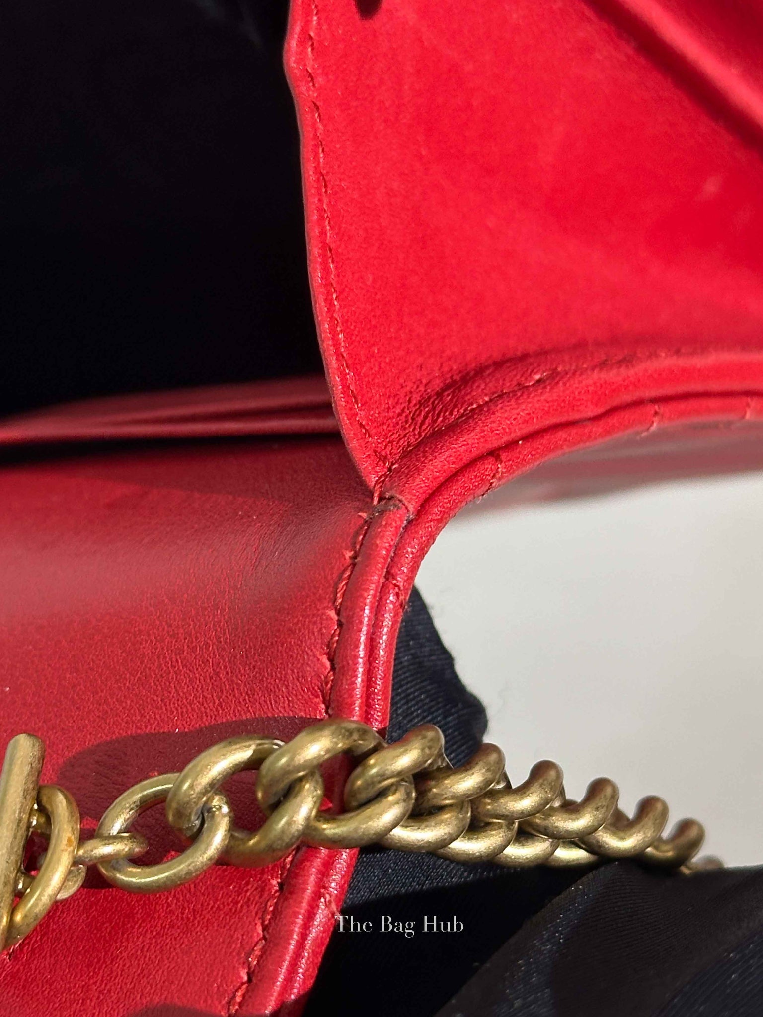 Gucci Red Matelasse Chevron GG Marmont Super Mini Bag