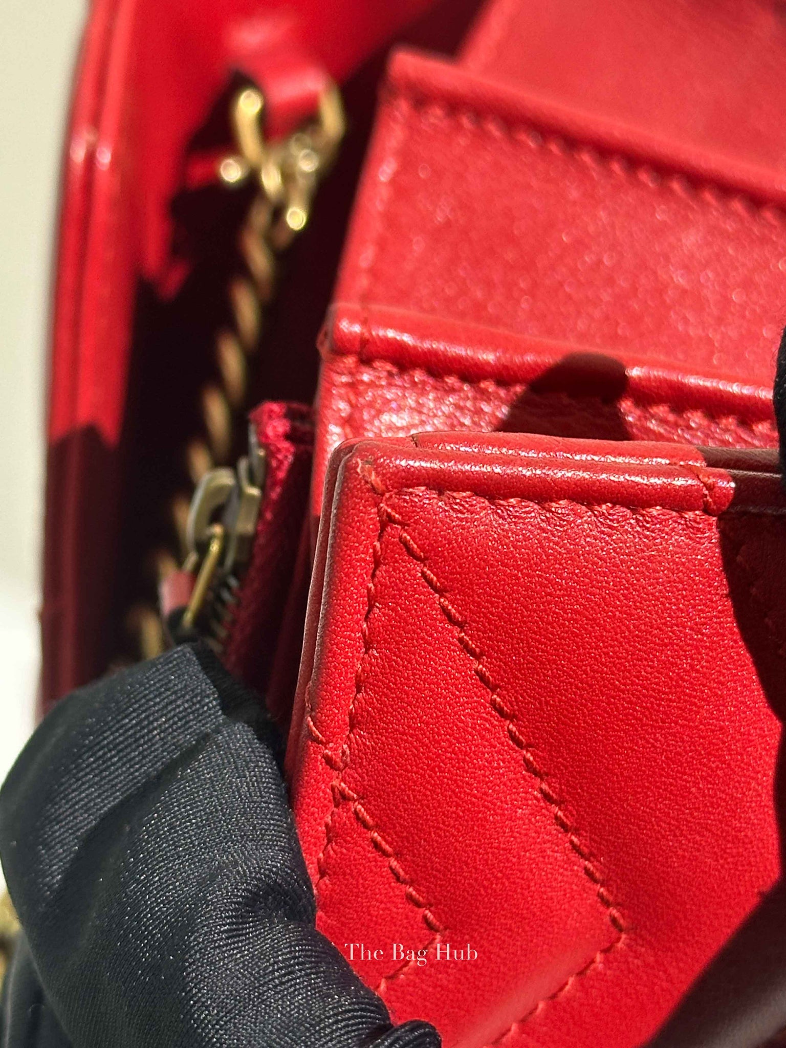 Gucci Red Matelasse Chevron GG Marmont Super Mini Bag