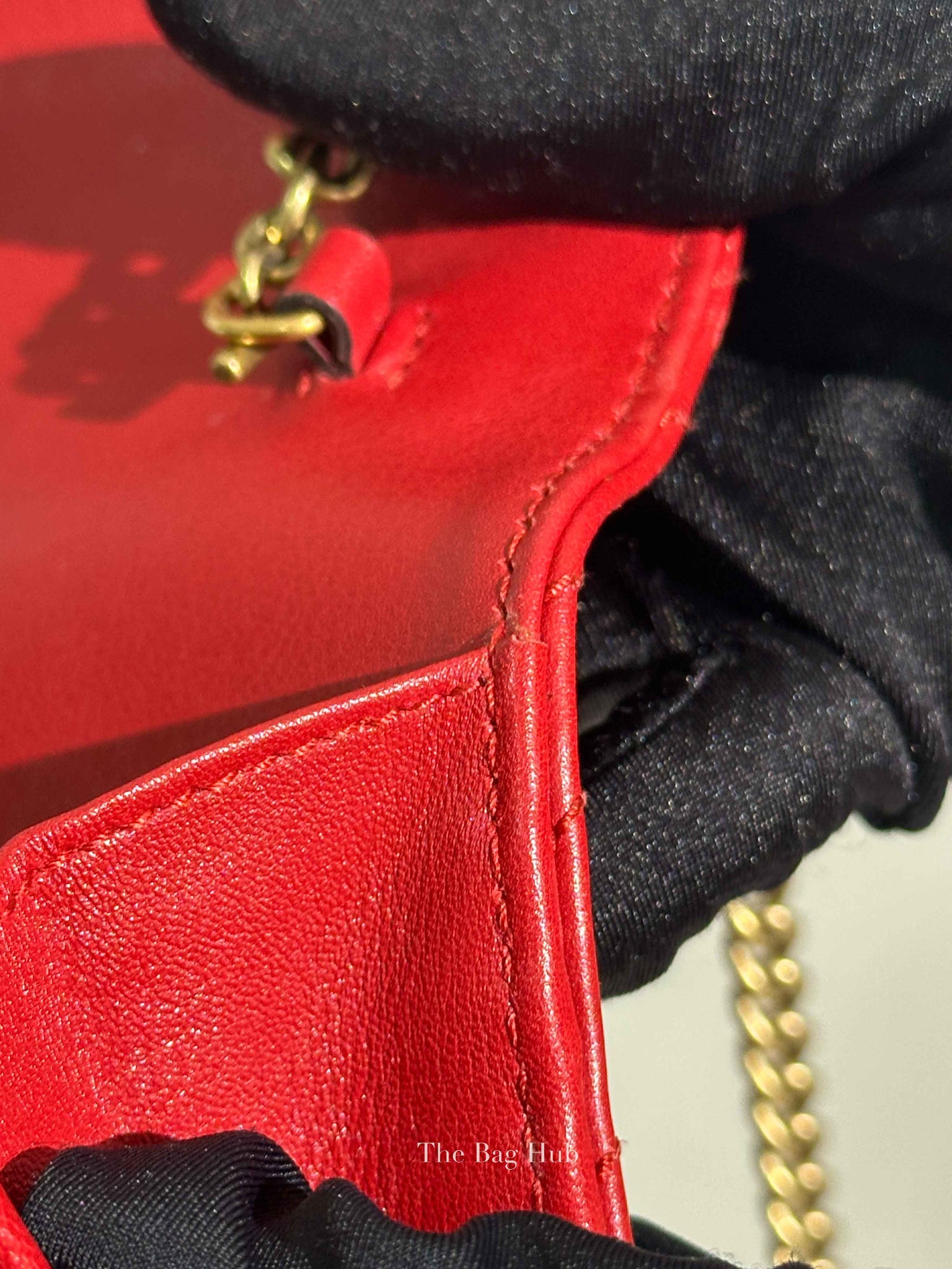 Gucci Red Matelasse Chevron GG Marmont Super Mini Bag