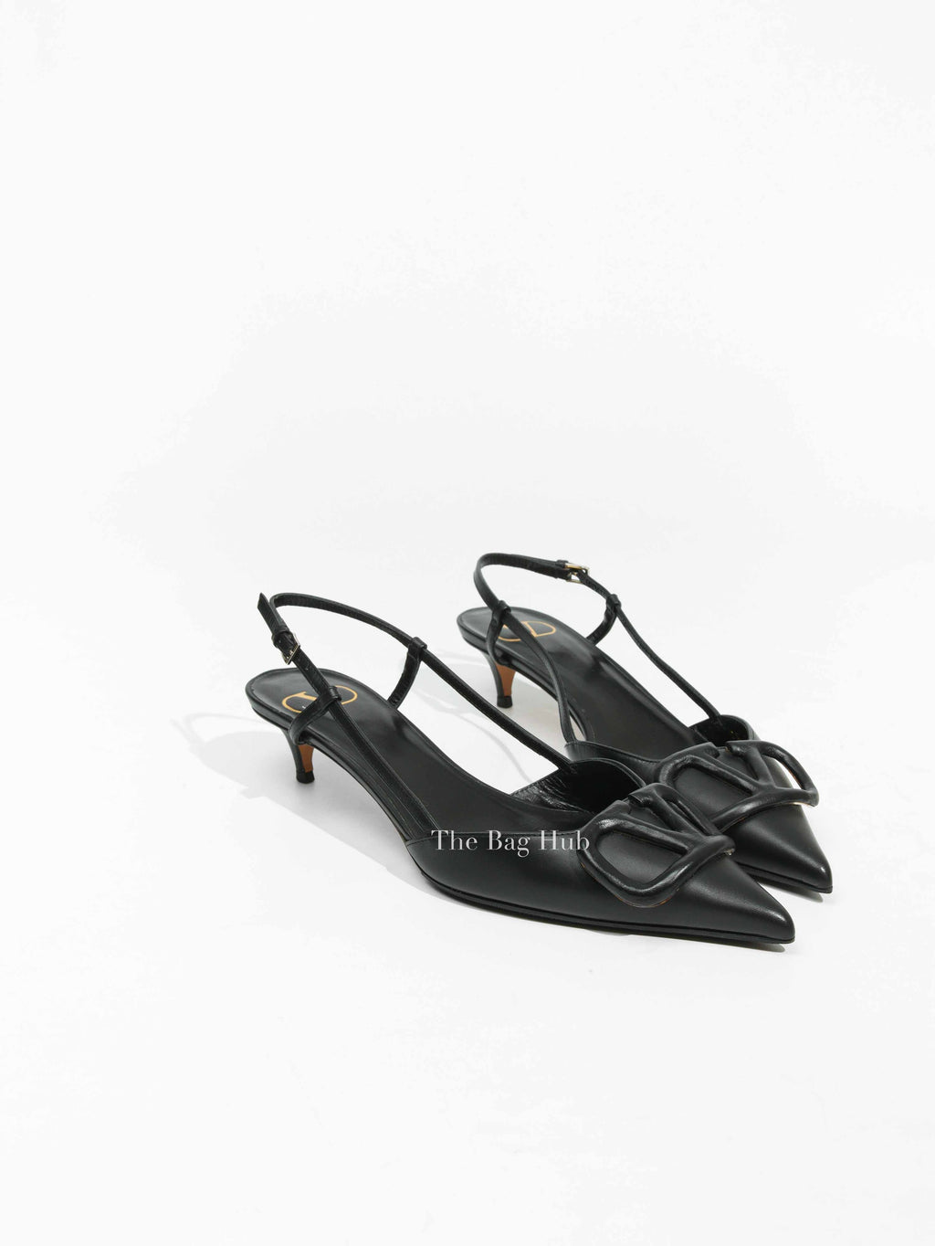 Valentino Garavani Black Vlogo Signature Slingback Pump size 37.5