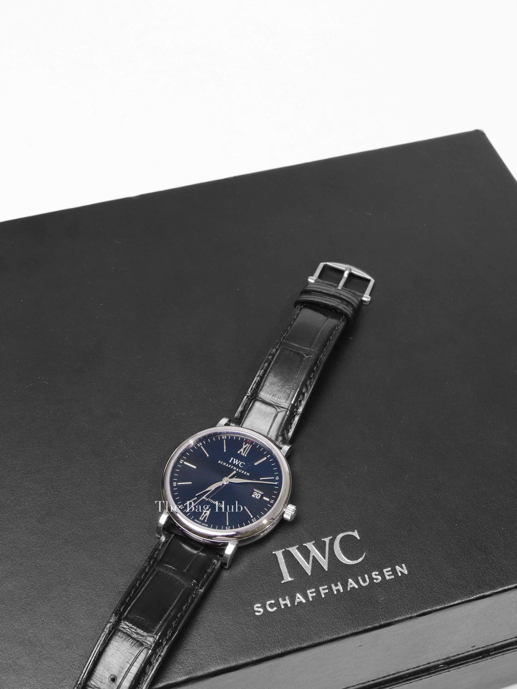 IWC Black Leather Portofino Automatic Watch 40mm