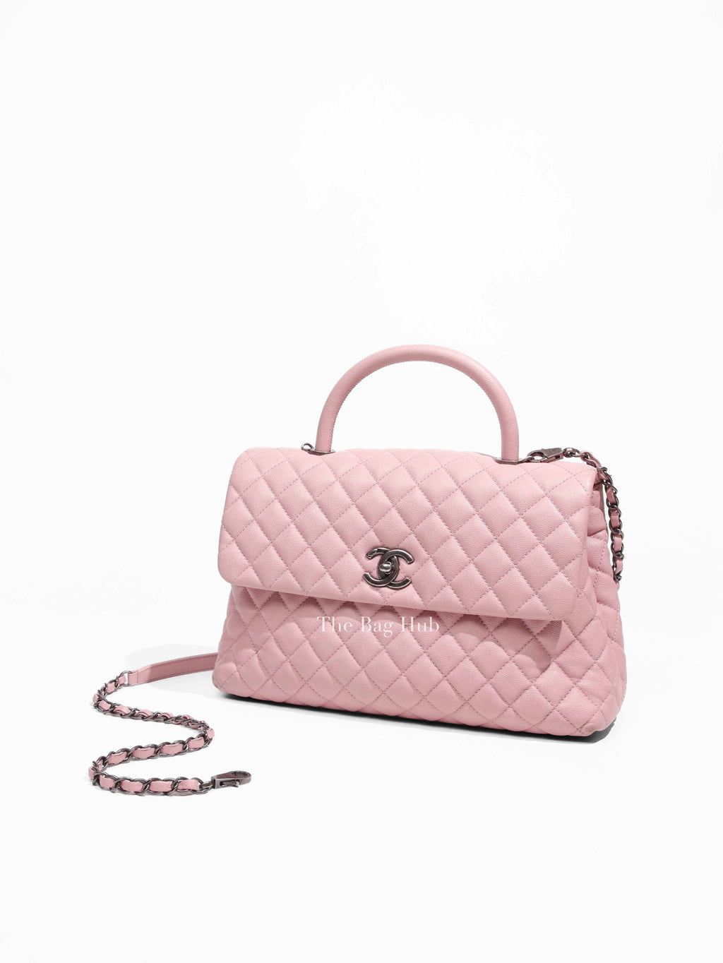 Chanel Pink Caviar Leather Coco Handle Medium Bag