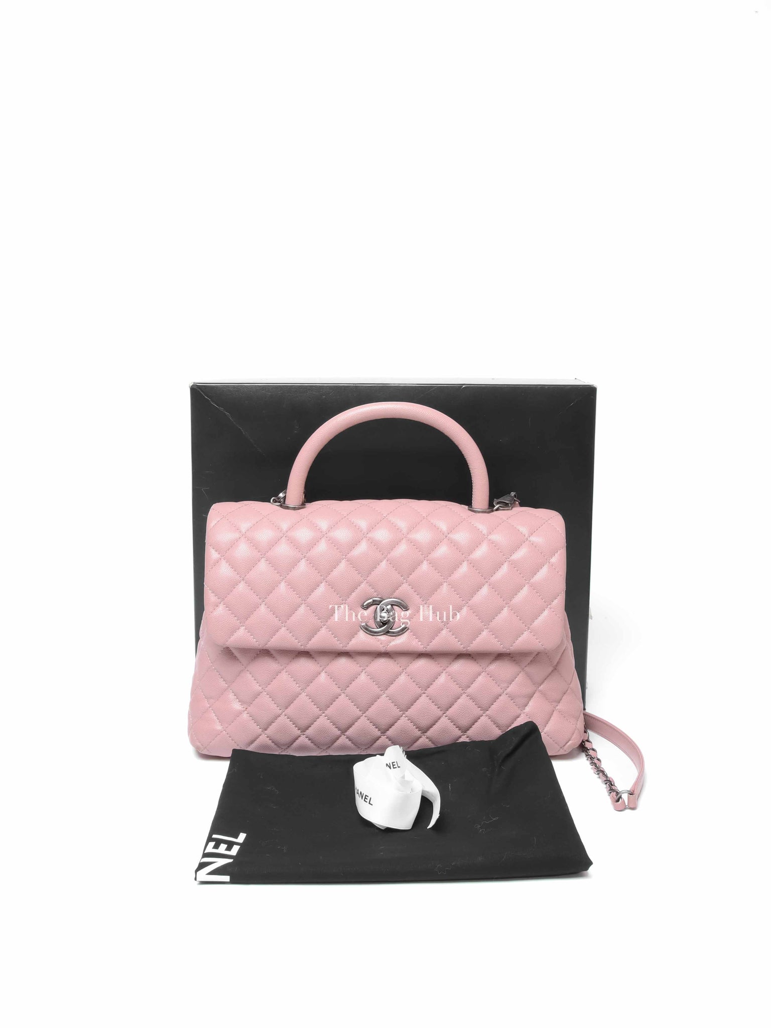 Chanel Pink Caviar Leather Coco Handle Medium Bag