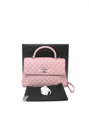 Chanel Pink Caviar Leather Coco Handle Medium Bag