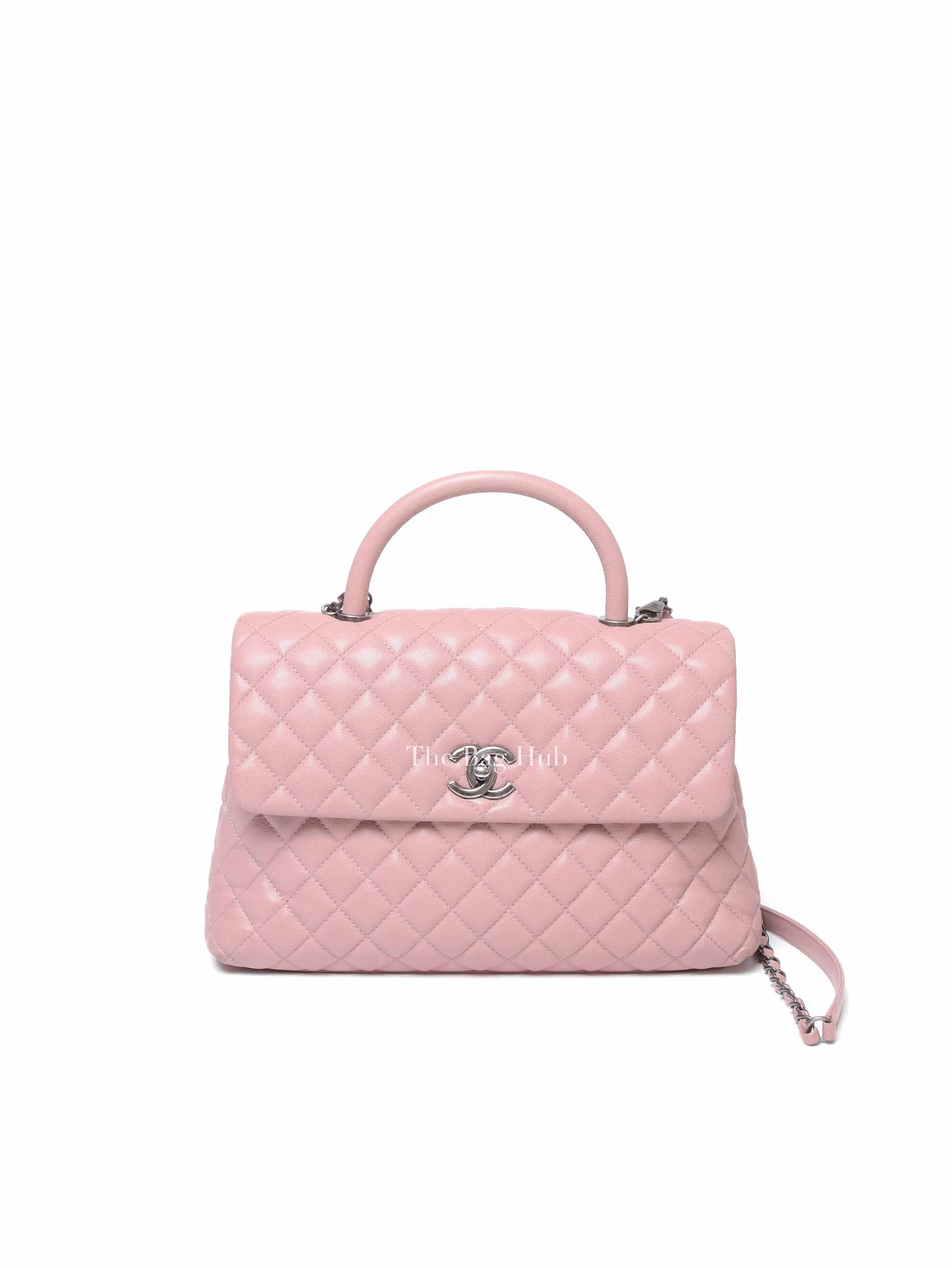 Chanel Pink Caviar Leather Coco Handle Medium Bag