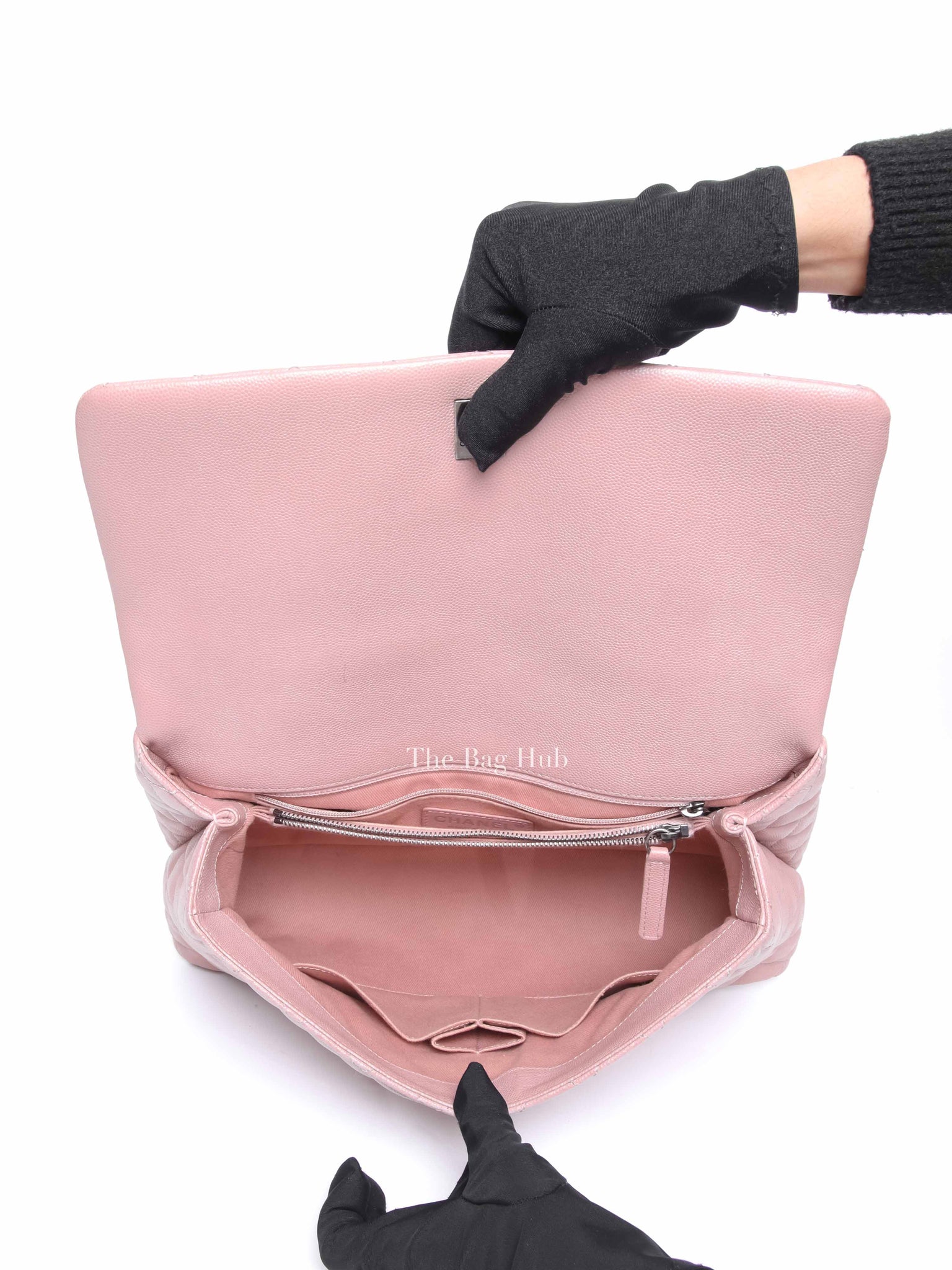Chanel Pink Caviar Leather Coco Handle Medium Bag
