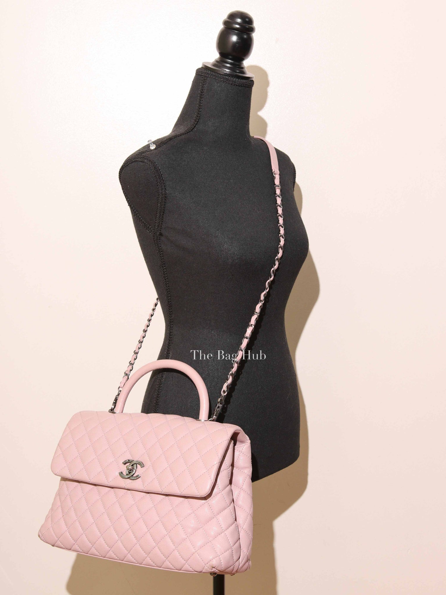 Chanel Pink Caviar Leather Coco Handle Medium Bag