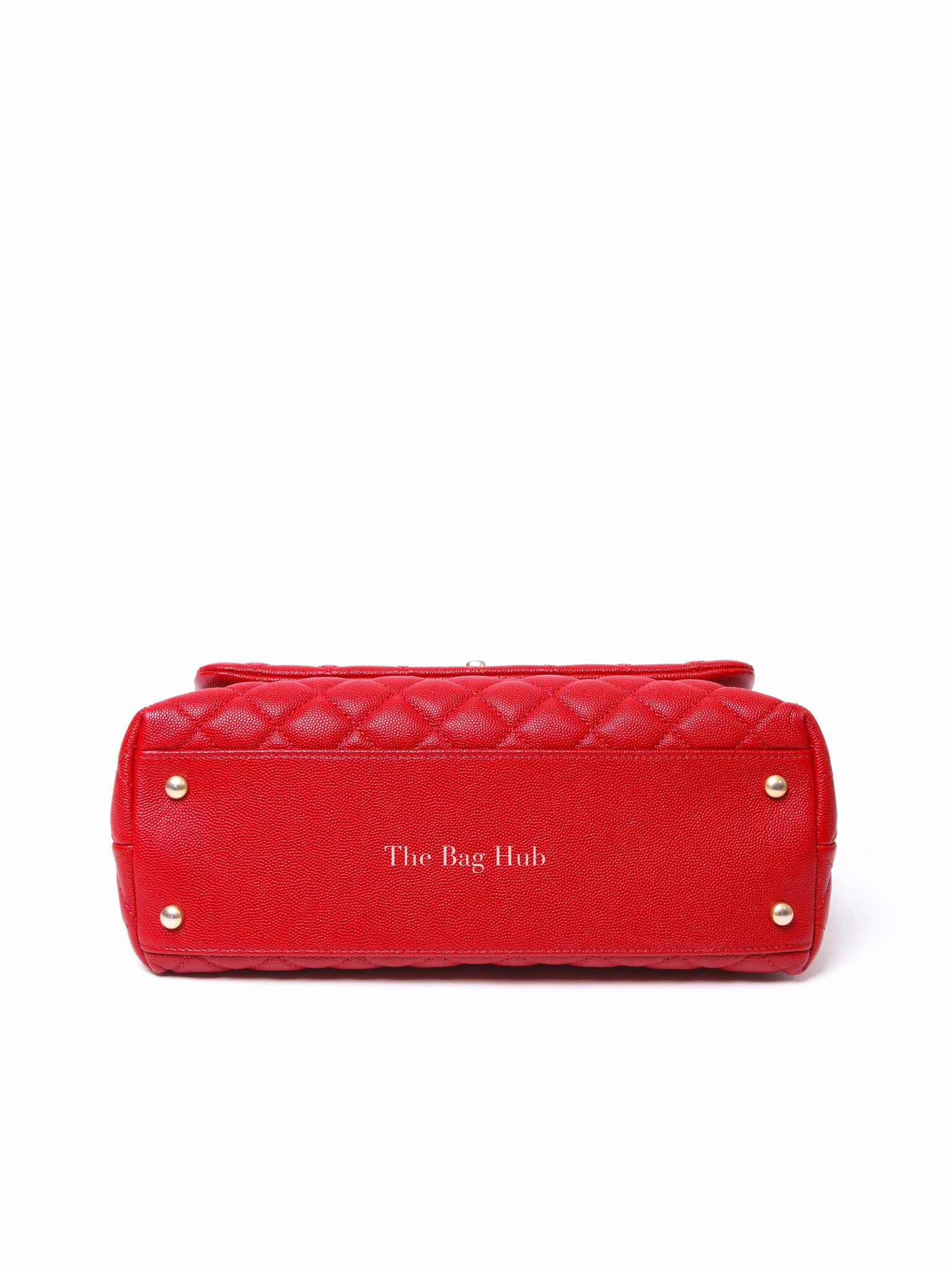 Chanel Red Quilted Caviar Small Coco Handle Flap Bag GHW