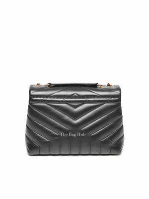 Saint Laurent Black Calfskin Y Quilted Monogram Small Loulou Chain Satchel Bag