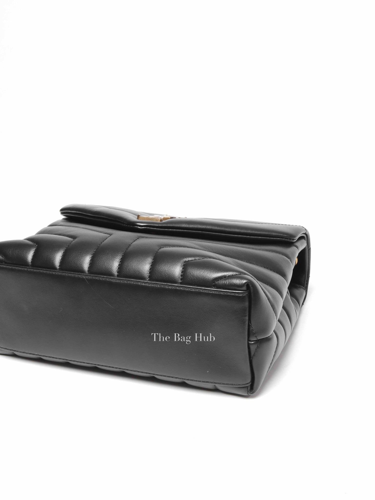 Saint Laurent Black Calfskin Y Quilted Monogram Small Loulou Chain Satchel Bag