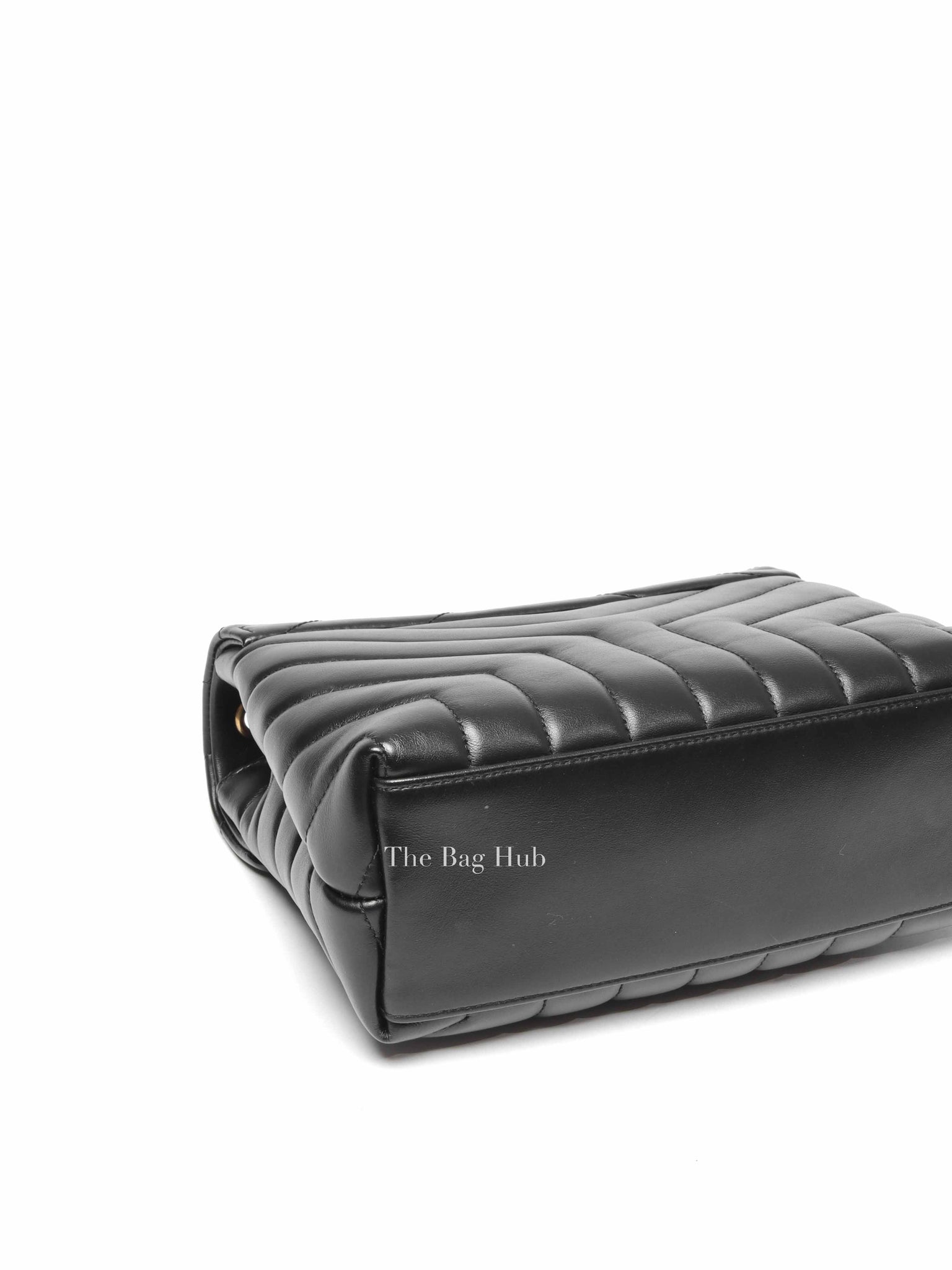 Saint Laurent Black Calfskin Y Quilted Monogram Small Loulou Chain Satchel Bag