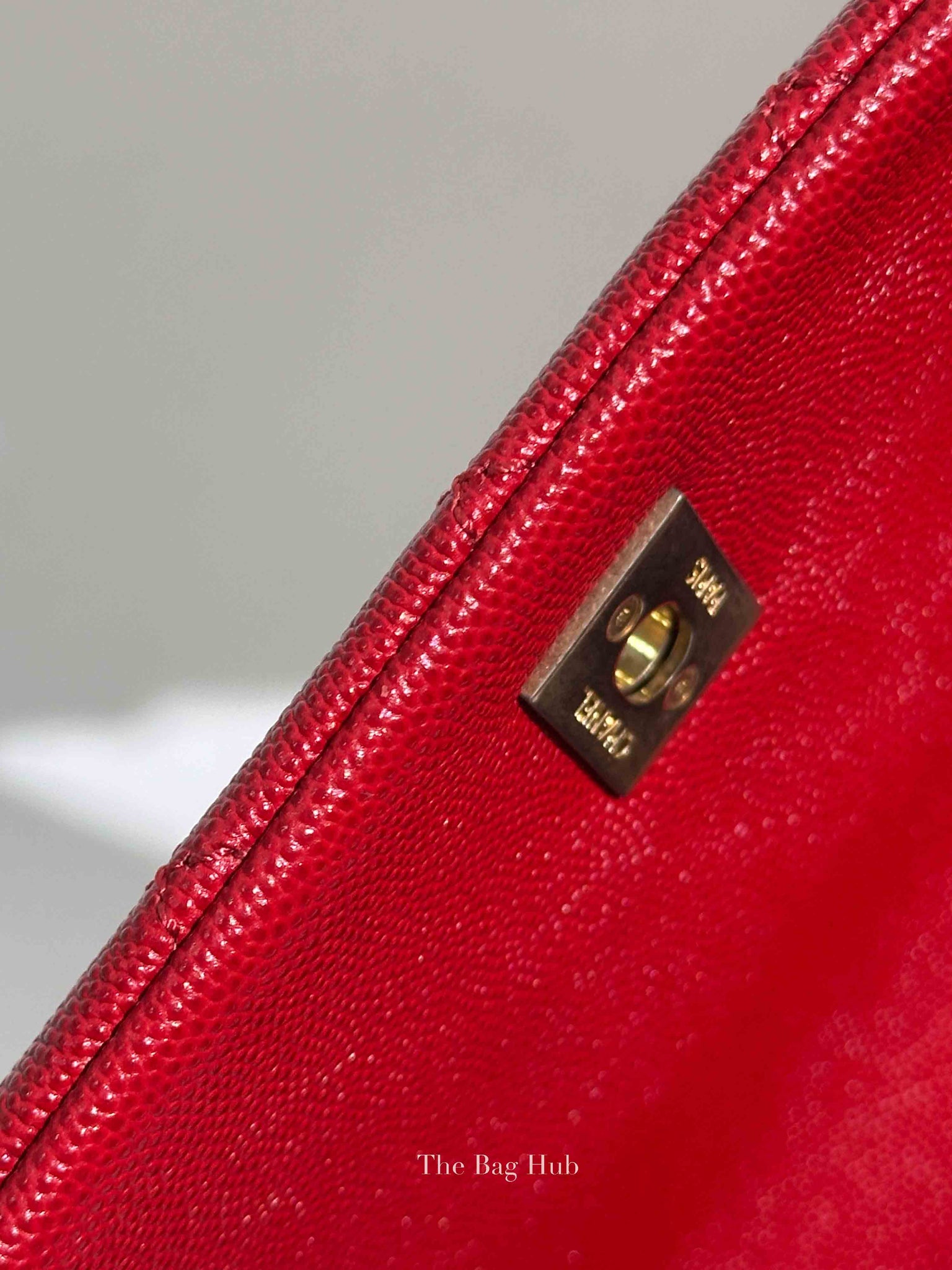 Chanel Red Quilted Caviar Small Coco Handle Flap Bag GHW
