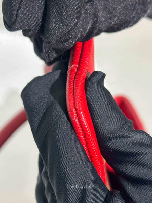 Chanel Red Quilted Caviar Small Coco Handle Flap Bag GHW