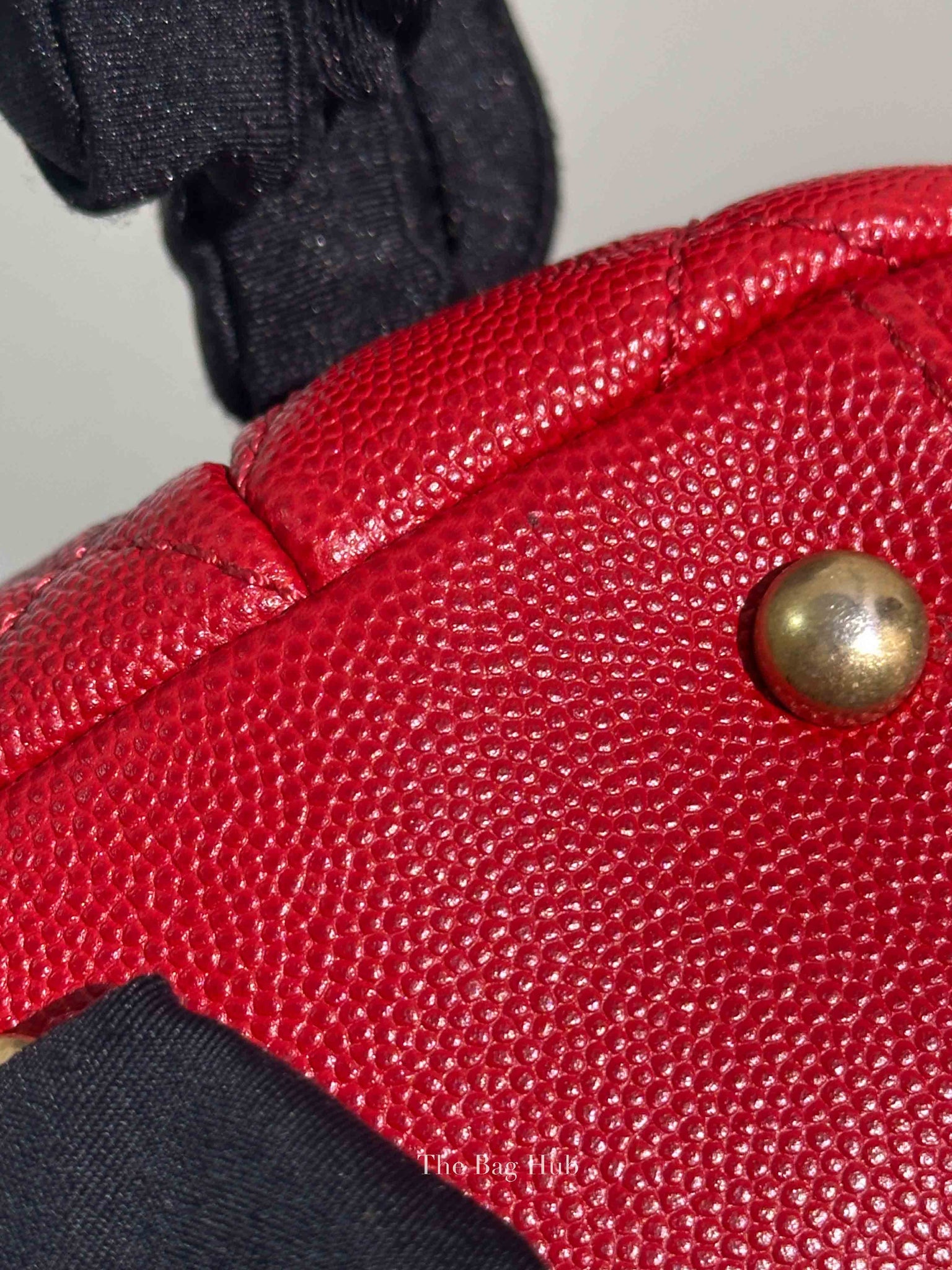 Chanel Red Quilted Caviar Small Coco Handle Flap Bag GHW