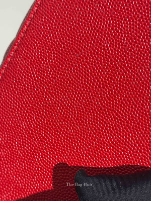Chanel Red Quilted Caviar Small Coco Handle Flap Bag GHW