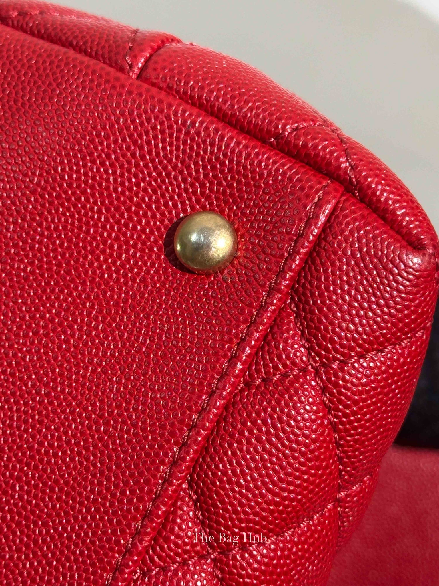 Chanel Red Quilted Caviar Small Coco Handle Flap Bag GHW