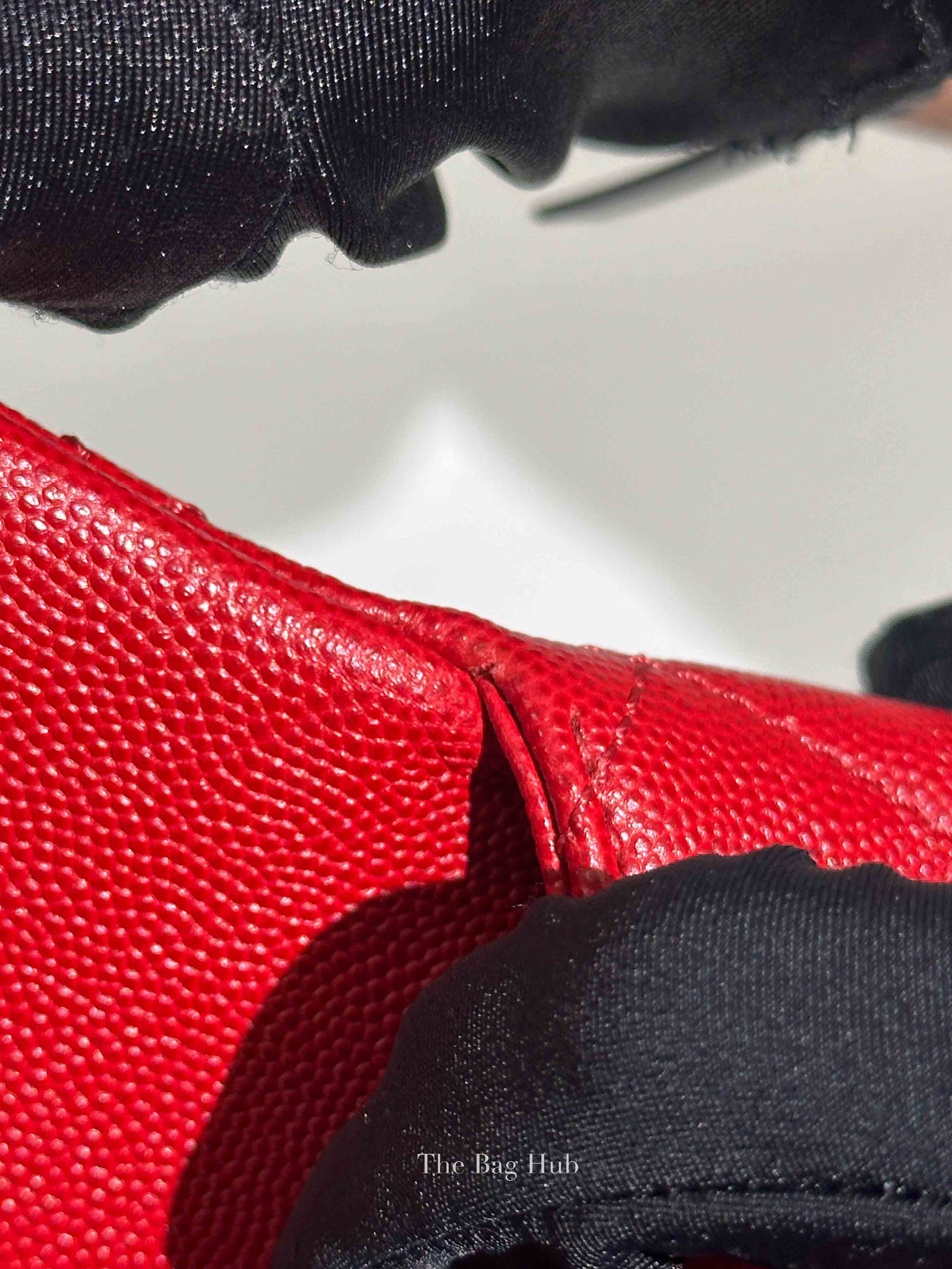 Chanel Red Quilted Caviar Small Coco Handle Flap Bag GHW