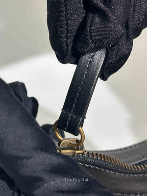 Gucci Black Matelasse Chevron Leather GG Marmont Half Moon Mini Bag