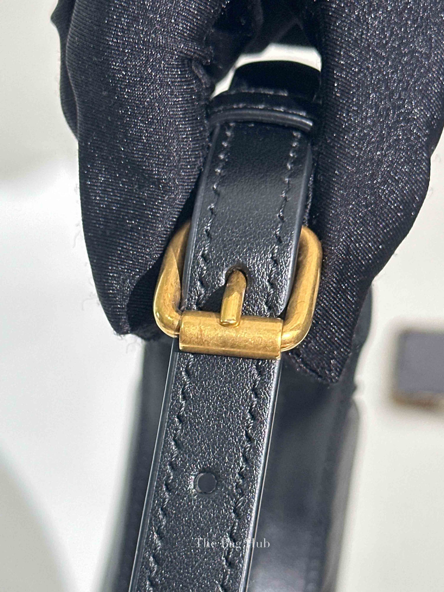 Gucci Black Matelasse Chevron Leather GG Marmont Half Moon Mini Bag